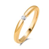 Solitaire ring 750/18 krt geel goud Diamant wit, 0.06 ct, [Brillant], w-si
