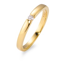 Solitaire ring 750/18 krt geel goud Diamant wit, 0.05 ct, [Brillant], w-si