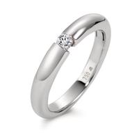 Solitaire ring 750/18K krt witgoud Diamant wit, 0.10 ct, [Brillant], w-si-566157