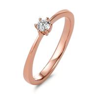 Solitaire ring 750/18 krt rood goud Diamant 0.15 ct, [Brillant], w-si