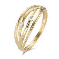 Ring 750/18 krt geel goud Diamant 0.05 ct, 2 Steen, w-si