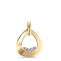 Hanger 750/18 krt geel goud Diamant 0.05 ct, 3 Steen, [Brillant], w-si Bi-color