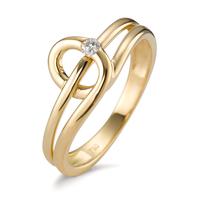 Ring 750/18 krt geel goud Diamant 0.05 ct, [Brillant], w-si