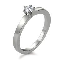Solitaire ring 950 Platina Diamant wit, 0.20 ct, [Brillant], w-si