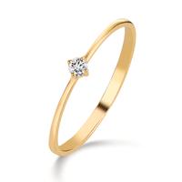 Solitaire ring 750/18 krt geel goud Diamant 0.05 ct, w-si