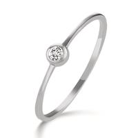 Solitaire ring 750/18K krt witgoud Diamant 0.05 ct, w-si