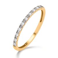 Memory ring 750/18 krt geel goud Diamant 0.15 ct, 10 Steen, w-si