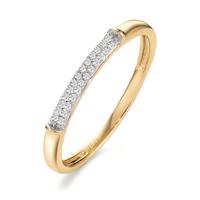 Memory ring 750/18 krt geel goud Diamant 0.04 ct, 25 Steen, w-si