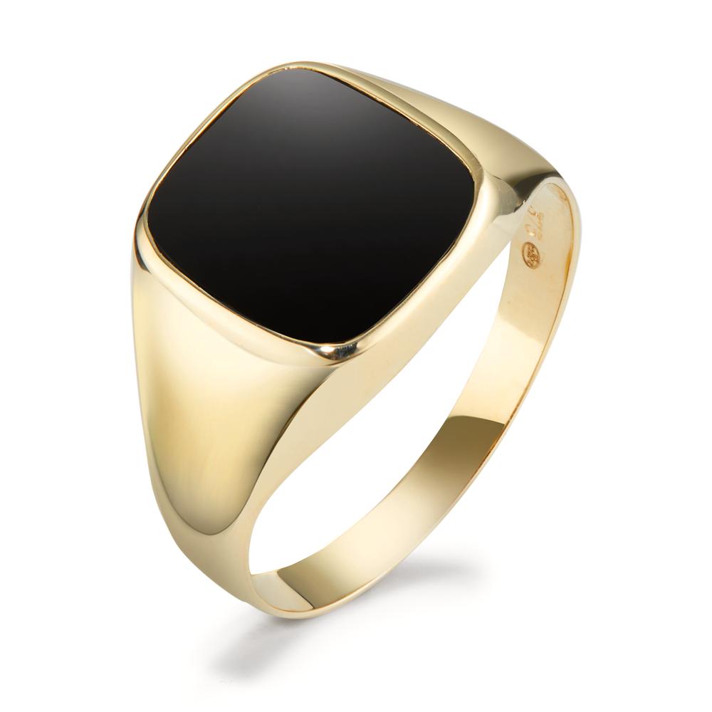 Ring 375/9 krt geel goud Onyx-331289
